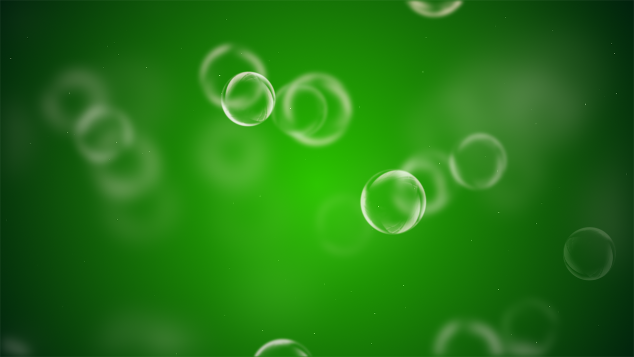 a group of bubbles floating on top of a green surface, trending on pixabay, digital art, mobile still frame. 4k uhd, soft blur light, no gradients, no words 4 k