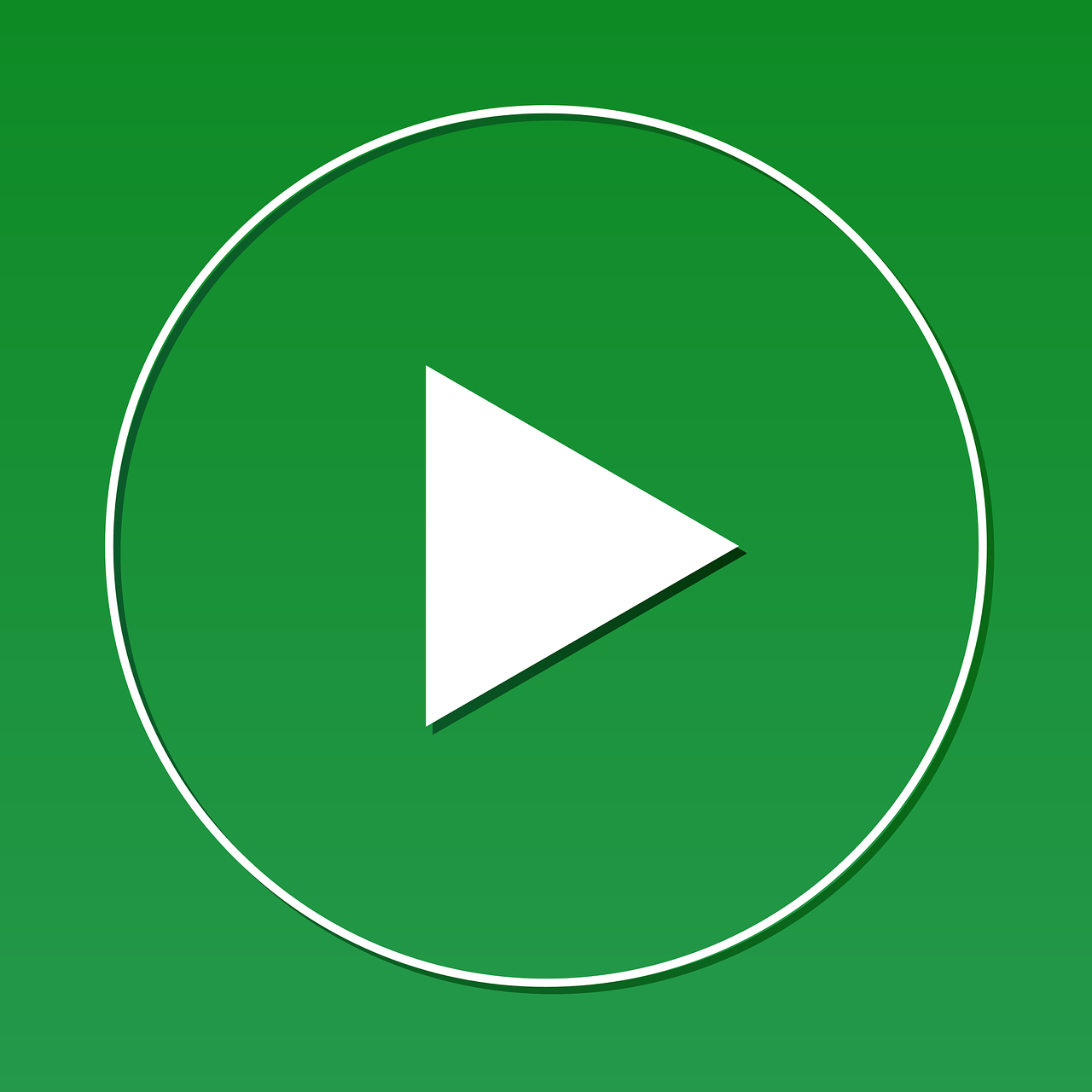 a white play button on a green background, pixabay, video art, faved watched read, ios app icon, alamy stock photo, music being played