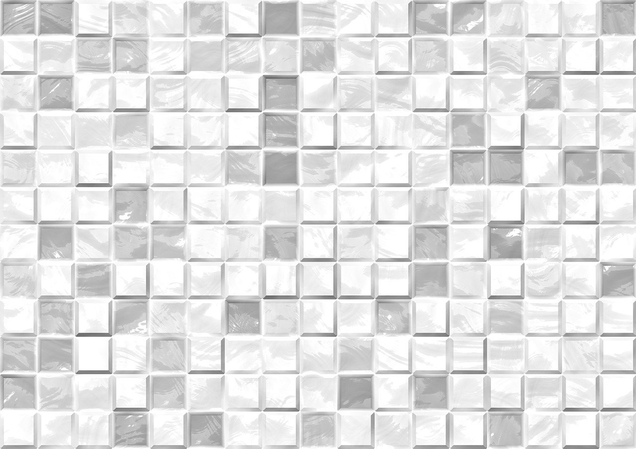 a close up of a white tiled wall, a mosaic, pixabay, black and white vector, mother of pearl iridescent, seamless texture, cherry