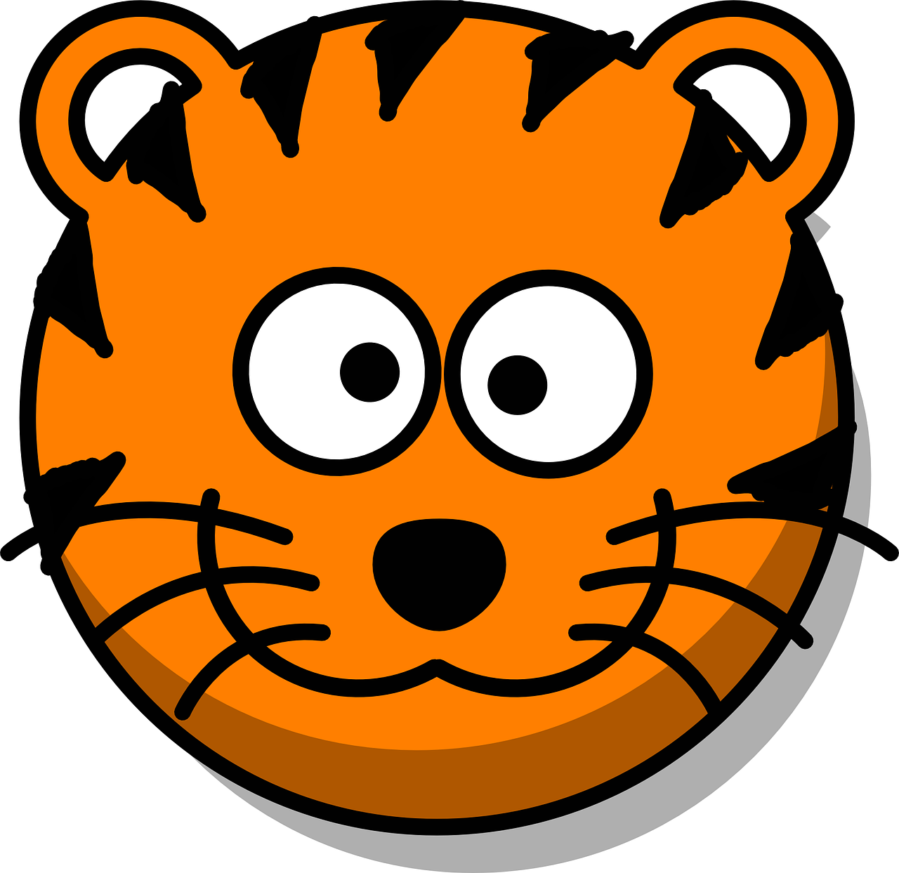 a cartoon tiger face on a black background, inspired by Augustin Meinrad Bächtiger, aaaaaaaaaaaaaaaaaaaaaa, avatar image, cute:2, beaver