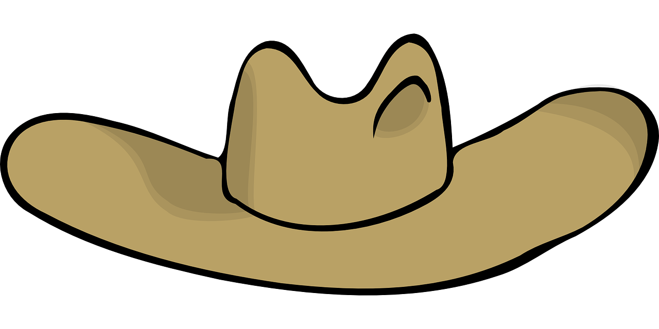 a cowboy hat on a black background, vector art, inspired by Tex Avery, pixabay, digital art, small blond goatee, 1 / 4 headshot, without text, lone ranger