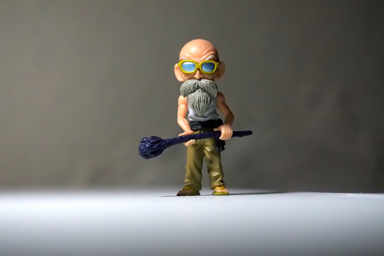 a figurine of a man with a beard and glasses, a character portrait, inspired by Johannes Helgeson, process art, character dragonball, with axe, skinny breaking bad, toys figures