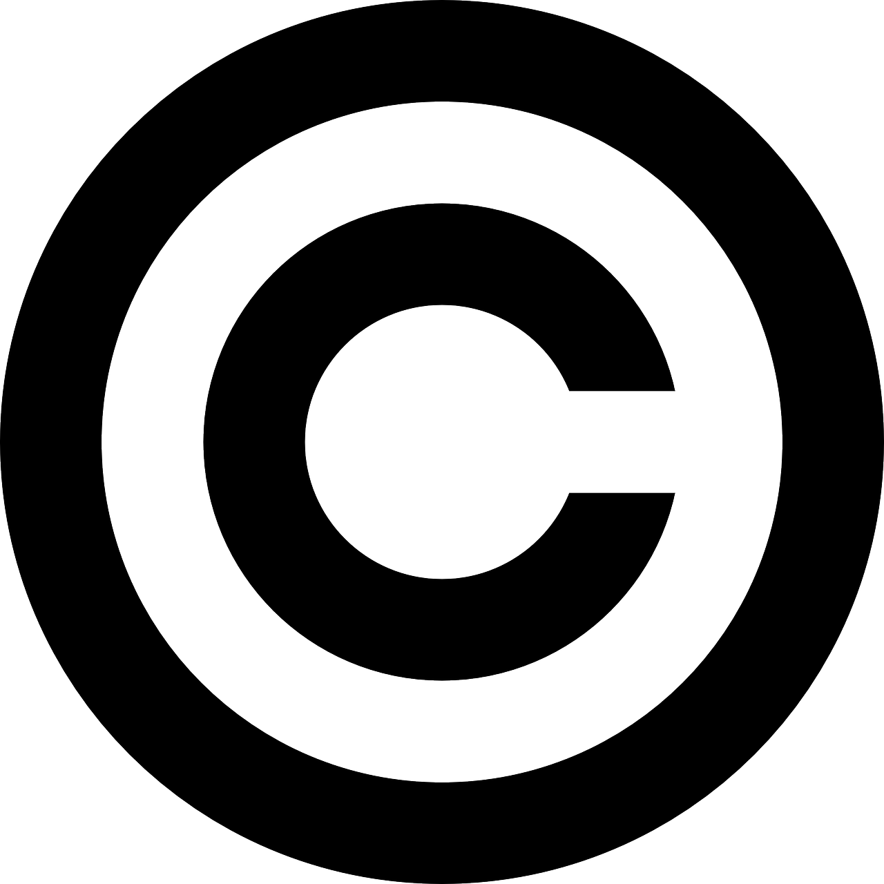 a black and white picture of a copyright symbol, cyprus, without duplication content, all enclosed in a circle, left align content