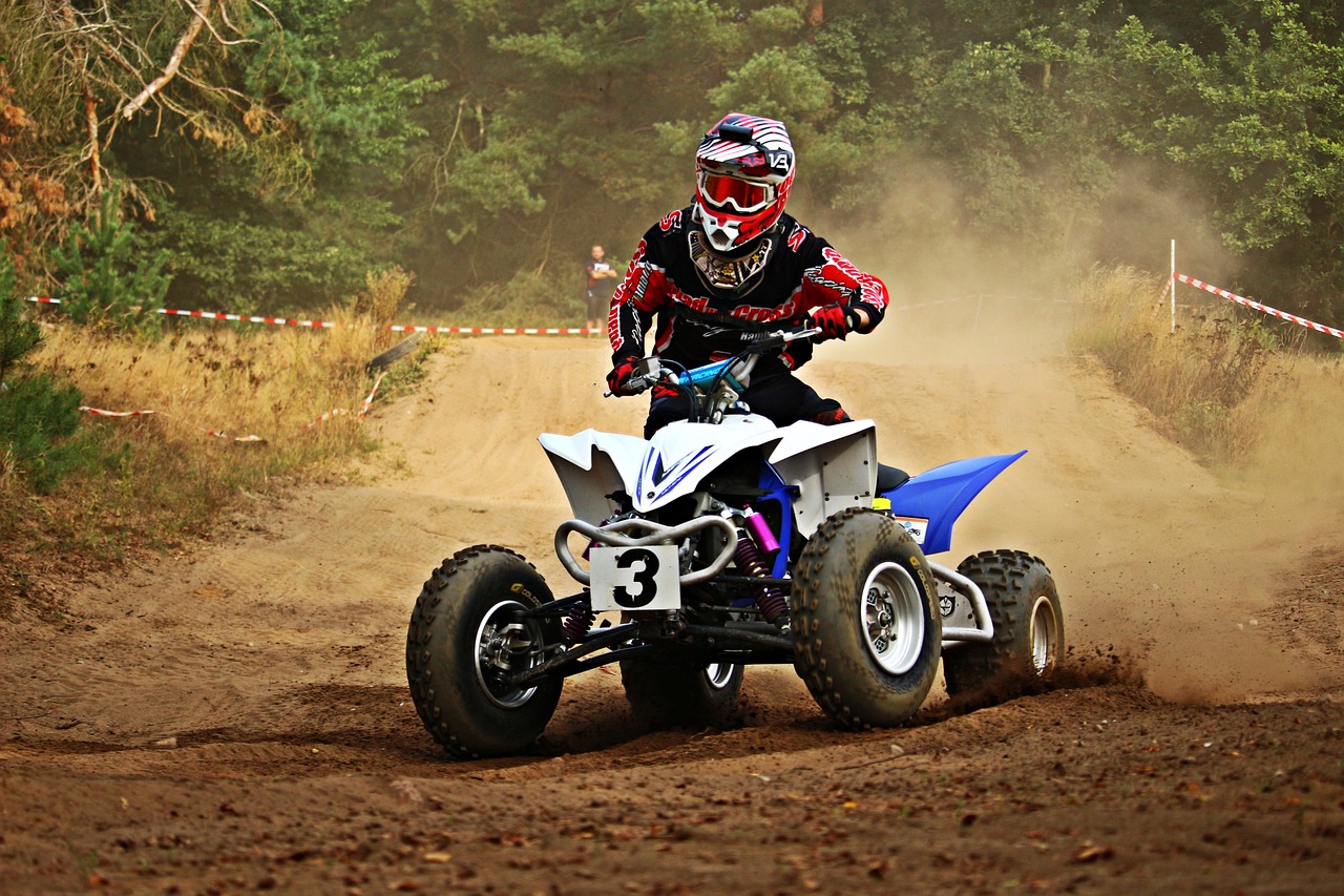 a person riding a dirt bike on a dirt track, a picture, pixabay, buggy, battle ready, white, profile picture 1024px