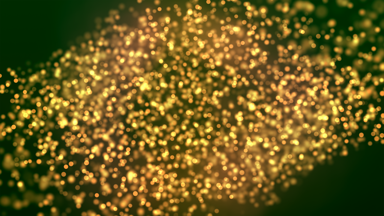 a close up of a bunch of lights on a black background, digital art, scattered golden flakes, beautiful lighting uhd, green sparkles, bokeh photo