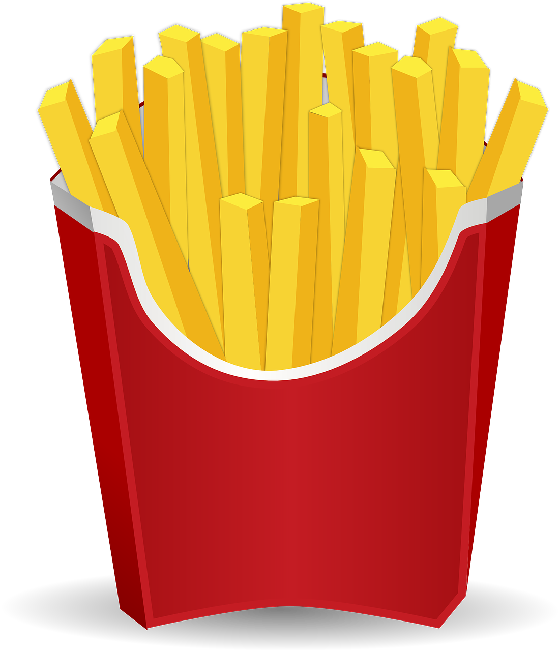 a red box of french fries on a black background, a screenshot, inspired by Pia Fries, pixabay, rasquache, cartoon style, stock photo, waist high, hi-res photo