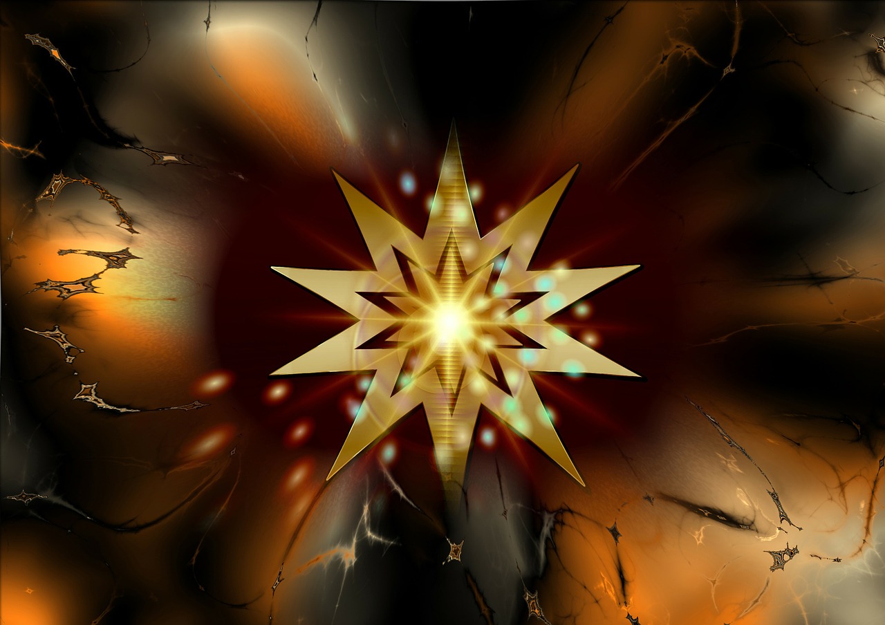 a computer generated image of a golden star, a screenshot, by Wayne Reynolds, digital art, powerful scene, holiday, emblem, pc screen image