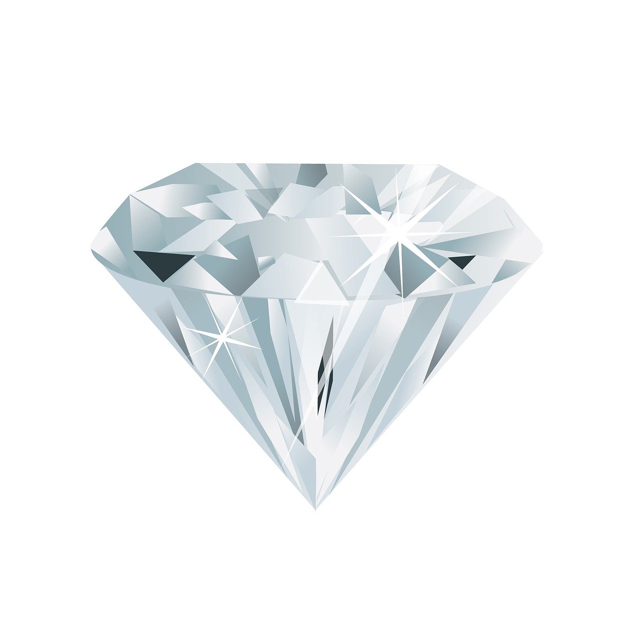a close up of a diamond on a white background, an illustration of, by Kinichiro Ishikawa, clear detailed view, white color, made with illustrator, illustration sharp