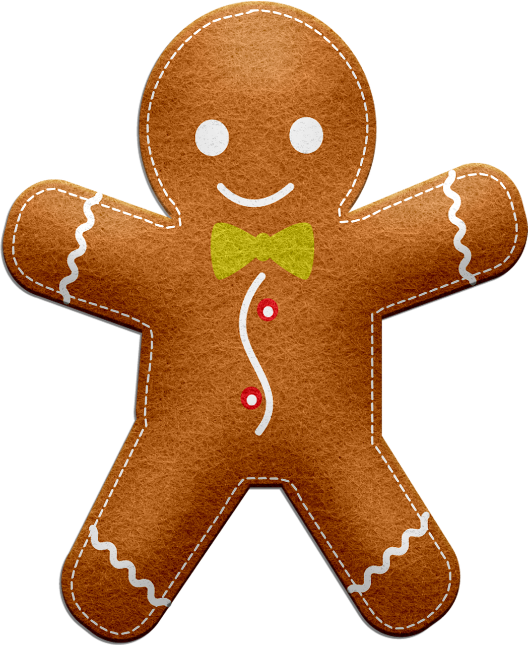 a close up of a ginger man on a black background, a digital rendering, by David Garner, pexels, naive art, candy decorations, plushie, bread, ribbon