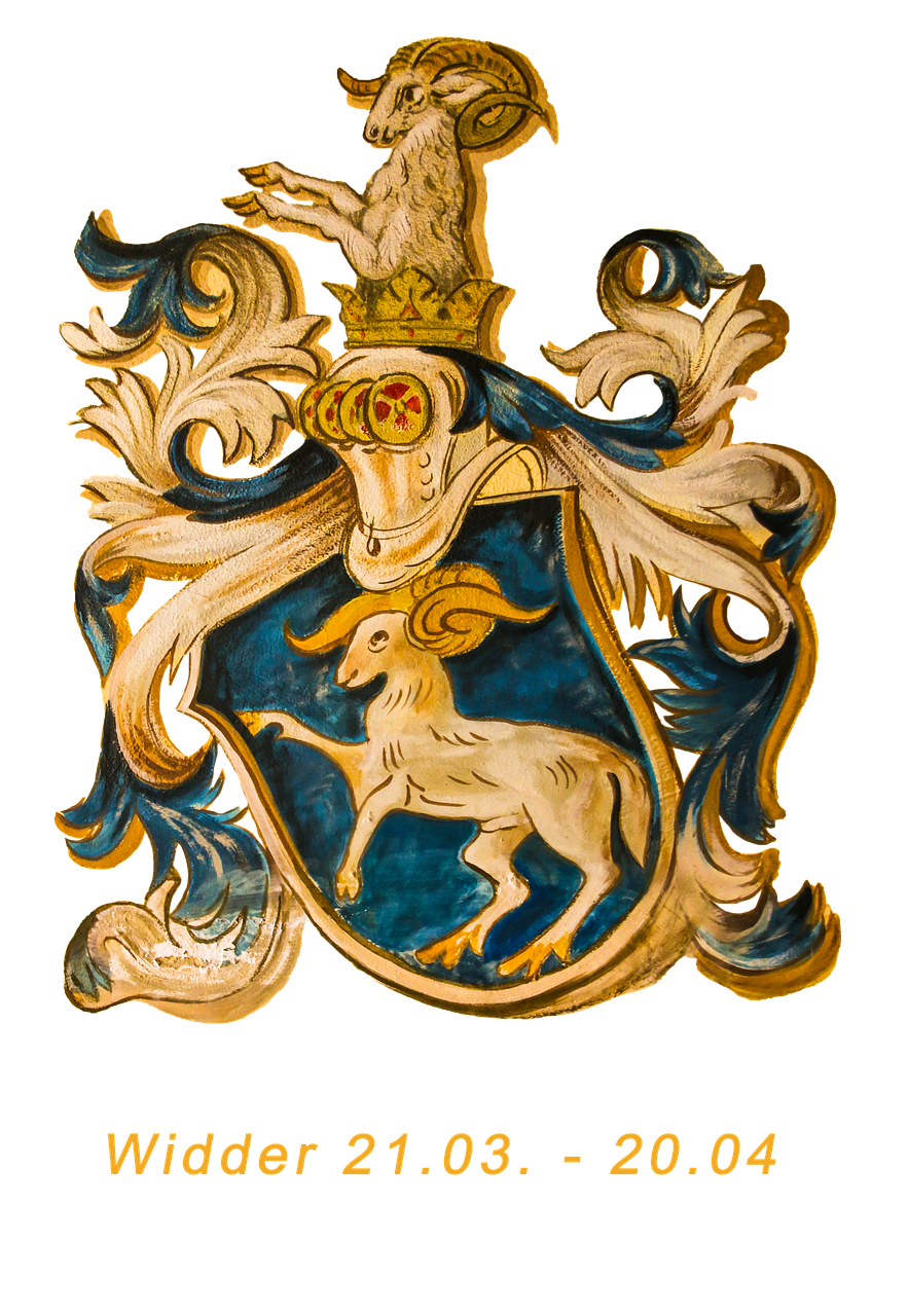 a close up of a coat of arms on a black background, a portrait, by Johannes Martini, shutterstock, goat, museum quality photo, blue and white and gold, hand-painted