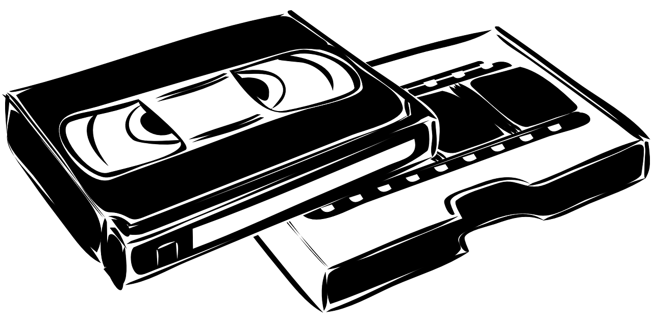 a black and white drawing of a cassette player, a sketch, by Andrei Kolkoutine, video art, vhs footage of a movie set, logo without text, clip art, high-contrast