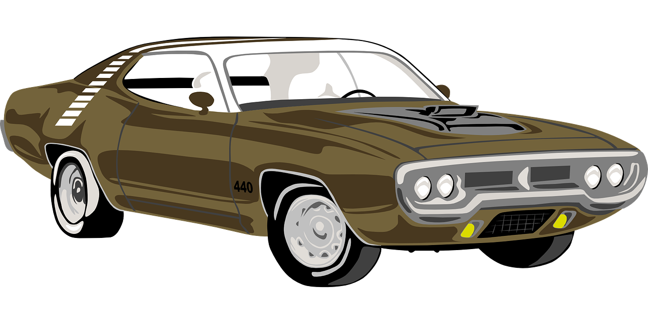a brown muscle car on a black background, vector art, by Warren Mahy, trending on pixabay, auto-destructive art, with a roof rack, from the 7 0 s, militaristic, f 4. 0
