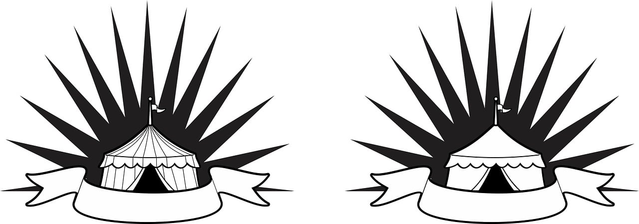 a black and white drawing of a tent and a black and white drawing of a tent and a black and white drawing of a tent and a, a tattoo, inspired by Slava Raškaj, pixabay, huge spines, wide ribbons, vectorized logo style, wearing spiky