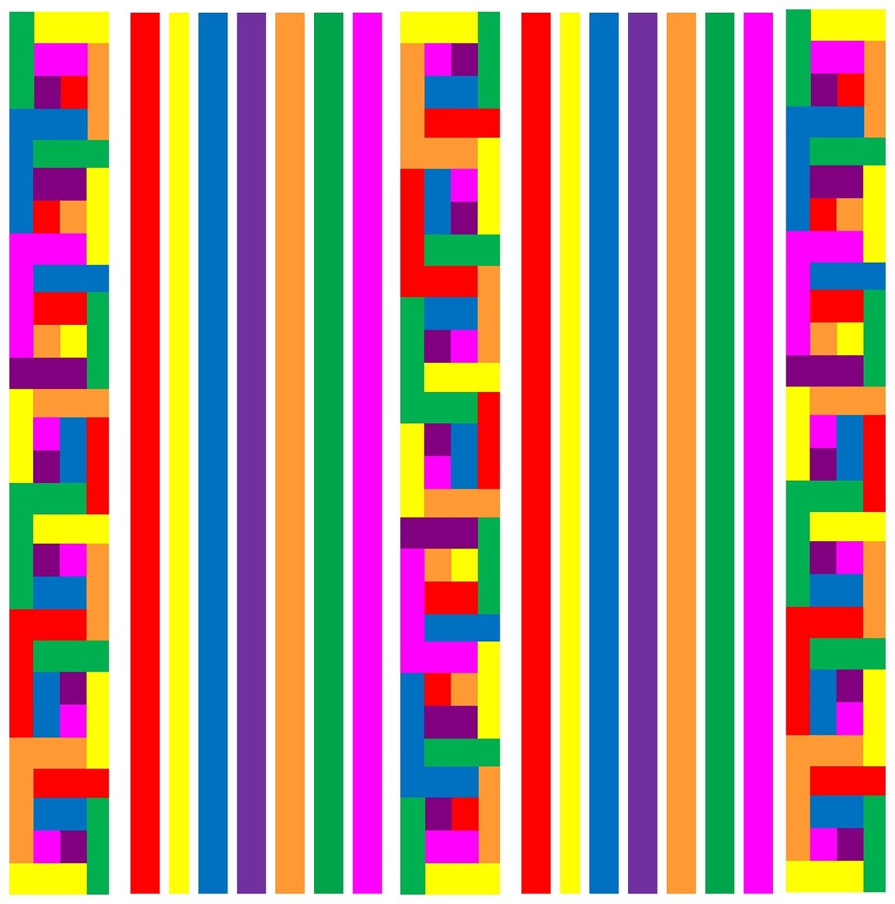 a multicolored striped pattern on a white background, pixel art, inspired by Yaacov Agam, trending on flickr, ribbons, versace pattern, fractal!!!!!!!, patchwork-streak style