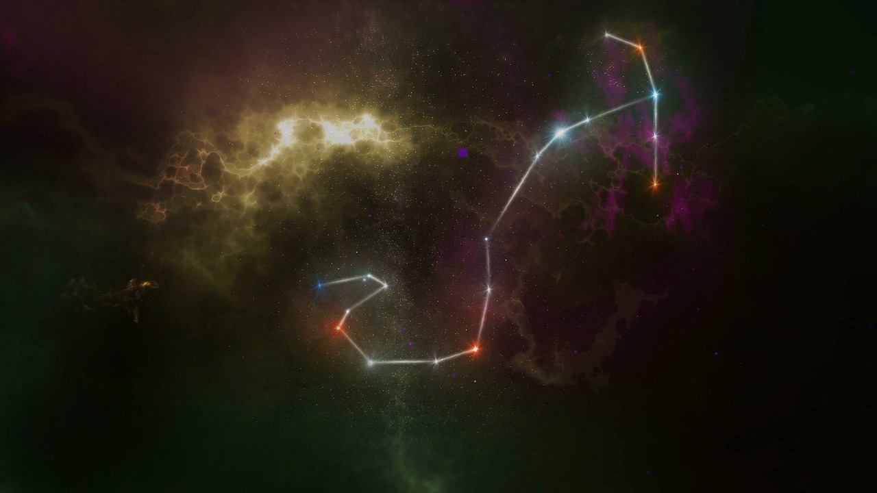 an image of a constellation in the sky, digital art, by David Michie, digital art, teaser trailer footage, taurus, 2 4 0 p footage, atmospheric ”