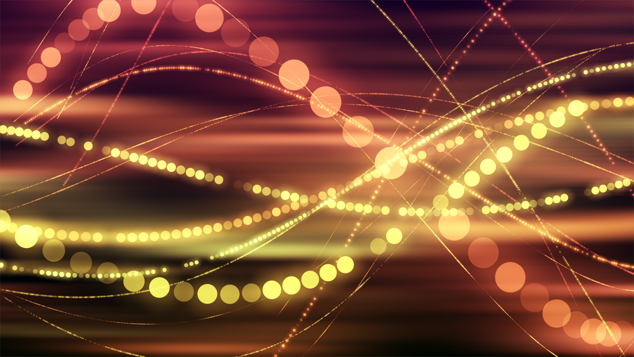 a close up of a blurry background with lights, a digital rendering, flickr, created in adobe illustrator, gold wires, dots abstract, very stylized