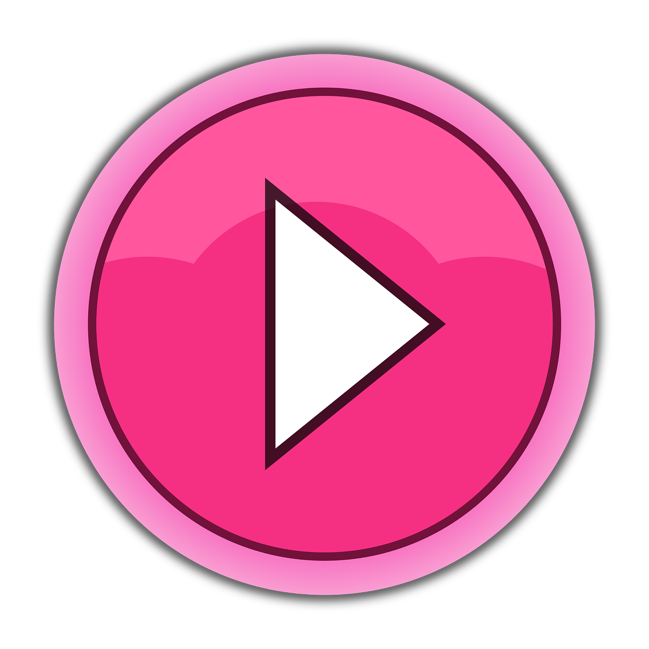 a pink play button with a white arrow, icon pack, new song, (pink colors), full image