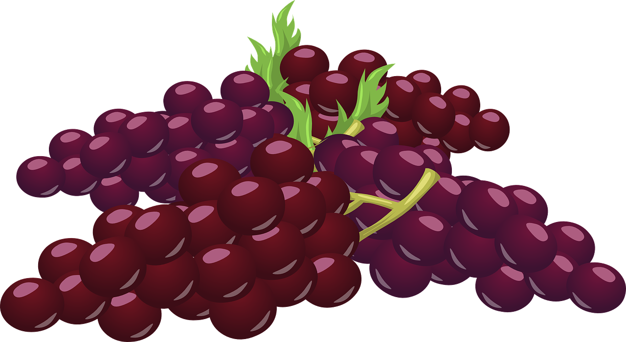 a bunch of grapes on a black background, a digital rendering, inspired by Masamitsu Ōta, sōsaku hanga, red and purple coloring, no gradients, screen cap, cut-scene