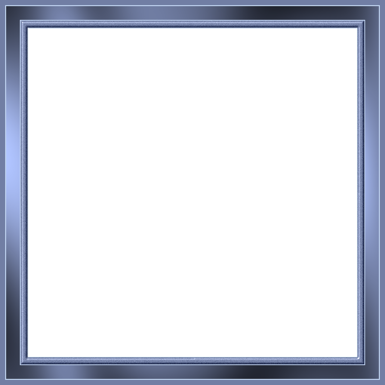 a blue picture frame on a black background, a computer rendering, by Andrei Kolkoutine, flickr, silver and blue colors, 3 2 x 3 2, polished metal, bar background