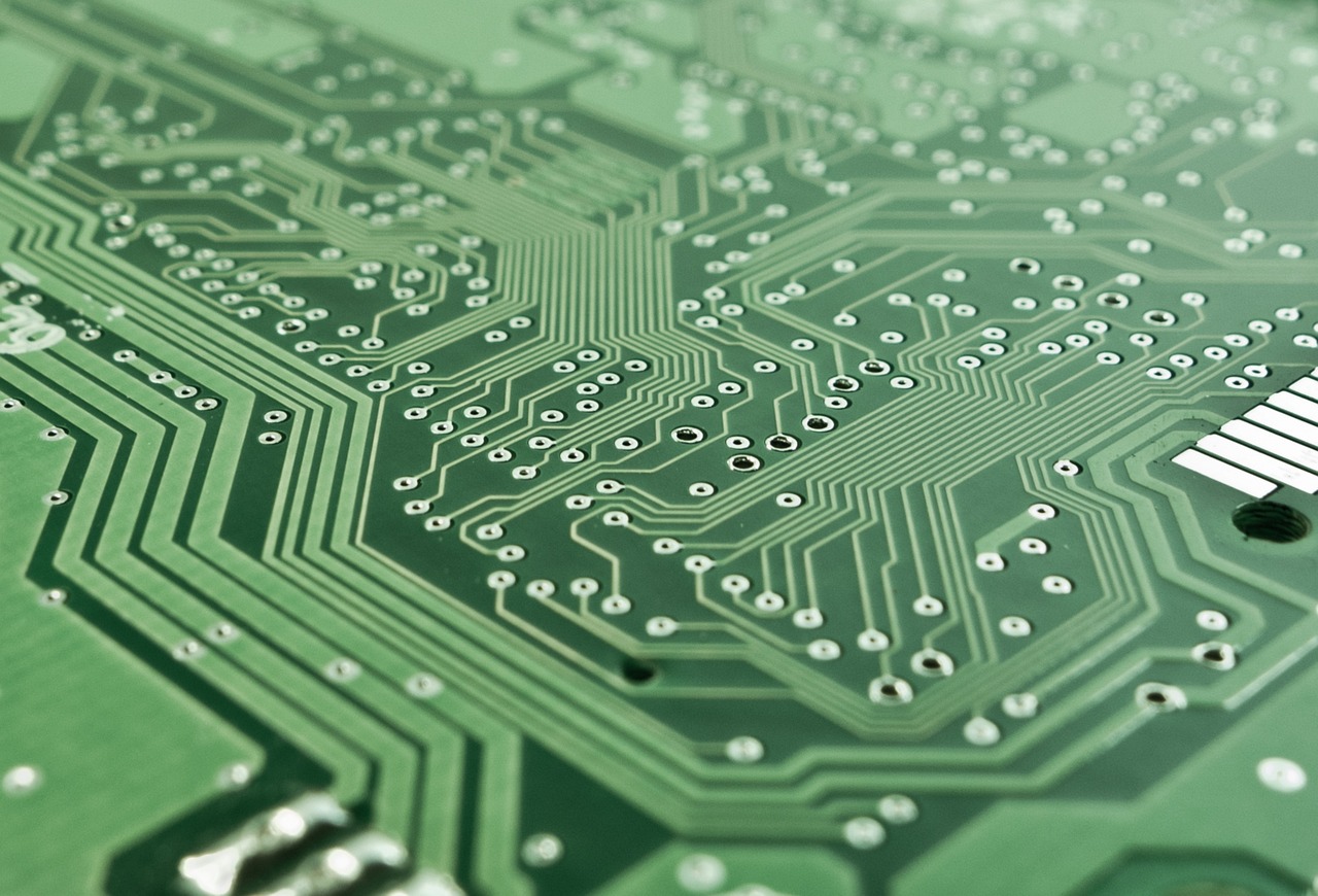 a close up of a printed circuit board, by Alison Watt, istock, vert coherent, modeled, interesting angle