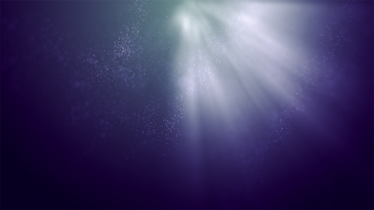 the sun shines brightly through the water's surface, shutterstock, light and space, psychedelic lights and fog, realistic. dark atmosphere, purple ambient light, light rays illuminating dust