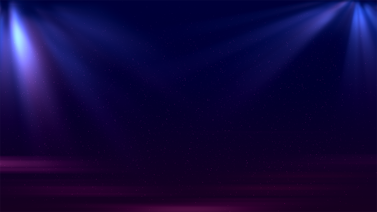 three spotlight lights shine brightly on a dark background, a picture, light and space, purple beautiful sky, light rays from the surface, glowing tiny blue lines, cosmos backdrop