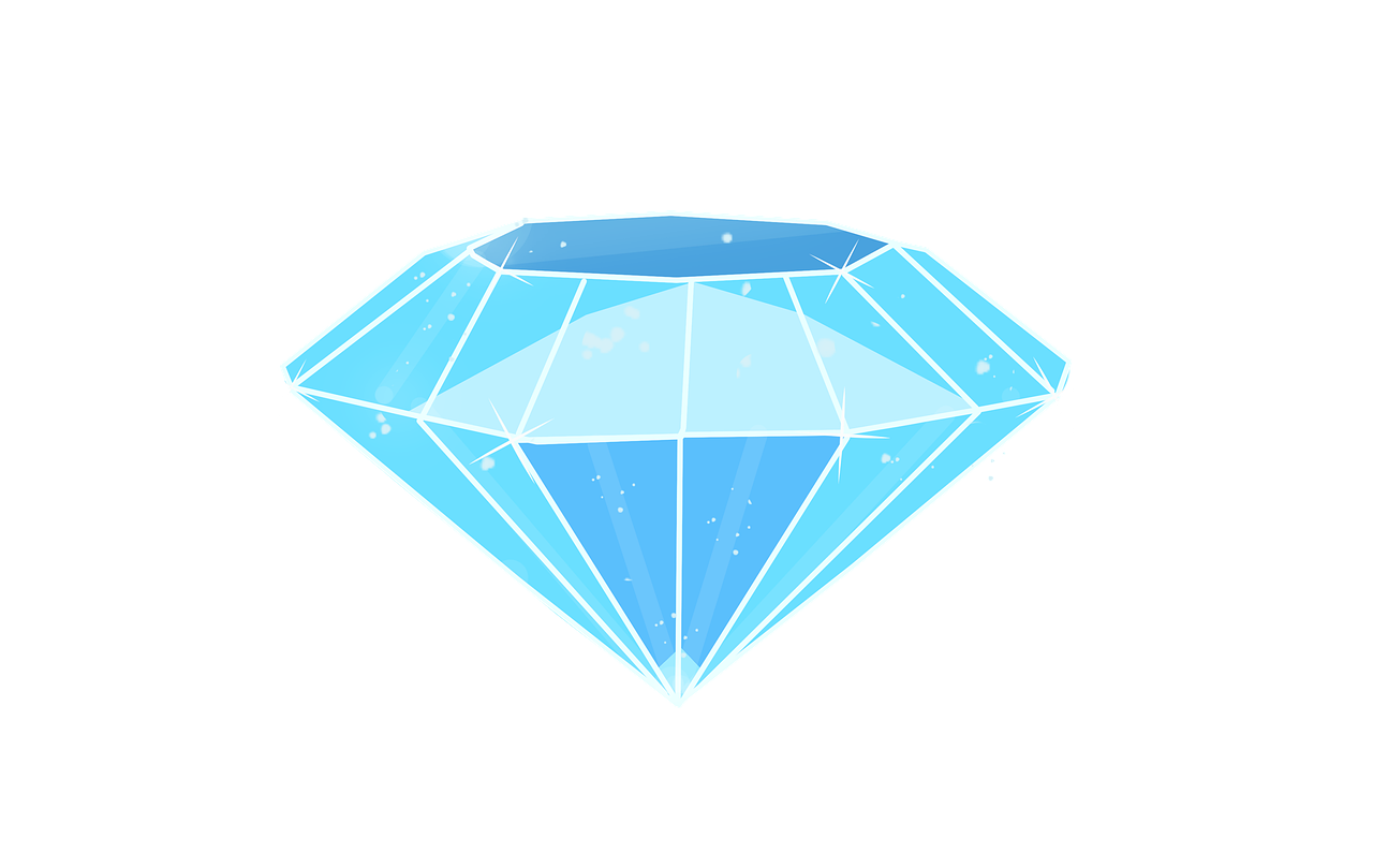 a blue diamond on a black background, by Ryan Pancoast, deviantart, simple cartoon style, (snow), jewelry design, background is white