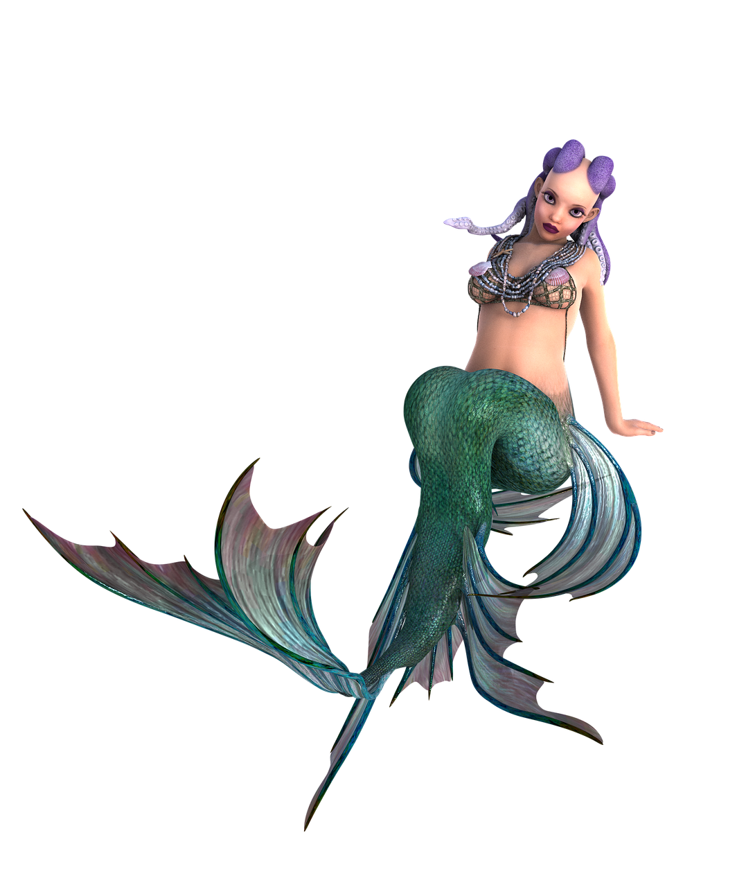 a woman sitting on top of a mermaid tail, a raytraced image, renaissance, high detail character models, doing a sassy pose, ingame image, long flowing fins