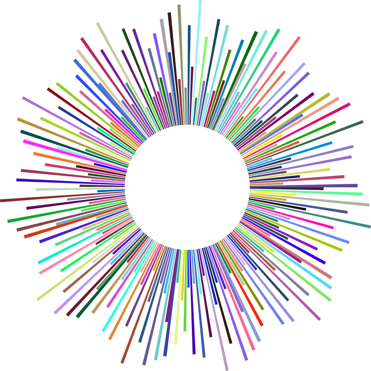 a circle of colored sticks on a black background, a digital rendering, by Yaacov Agam, kinetic pointillism, sparkles and sun rays, colorful dark vector, refracted line and sparkles, made with illustrator