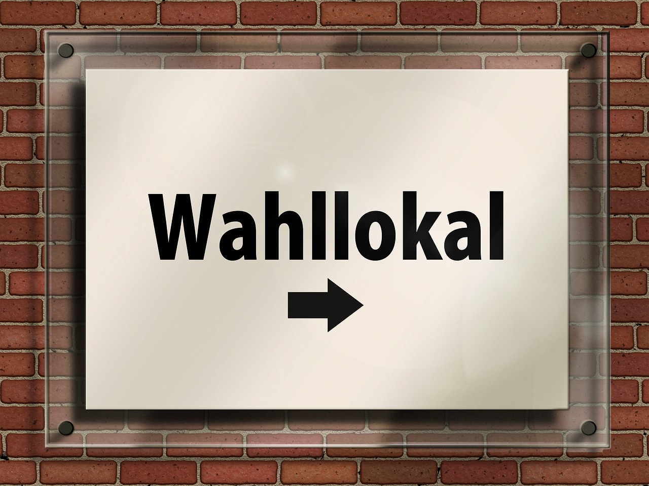 a white sign sitting on top of a brick wall, an illustration of, by James Warhola, shutterstock, international typographic style, the entrance of valhalla, hawaii, local conspirologist, stock photo