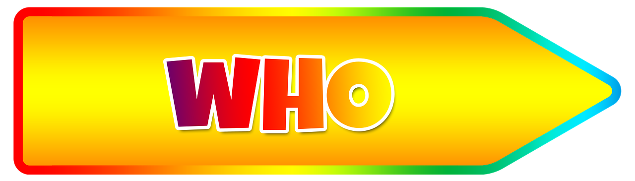 a colorful arrow with the word who on it, a picture, featured on pixabay, mike tomlin as doctor who, yellow orange, banner, chibi