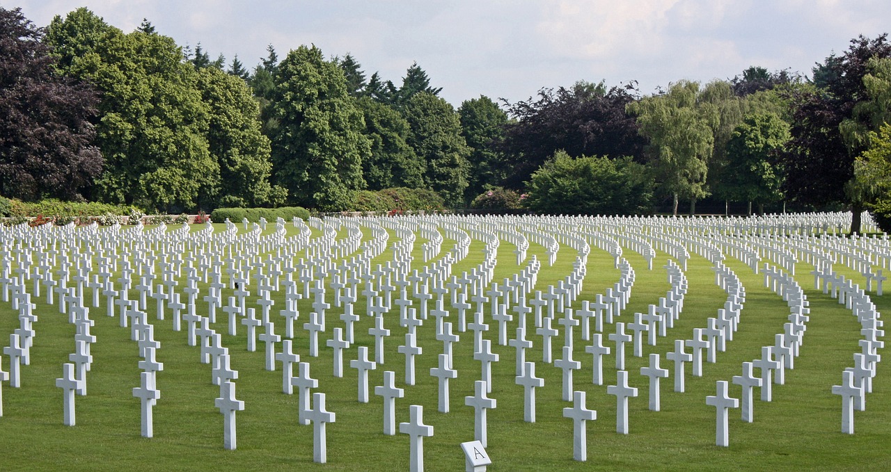 a cemetery filled with lots of white crosses, by Kurt Roesch, flickr, dada, saving private ryan, skeletons on the ground, completely empty, usa-sep 20