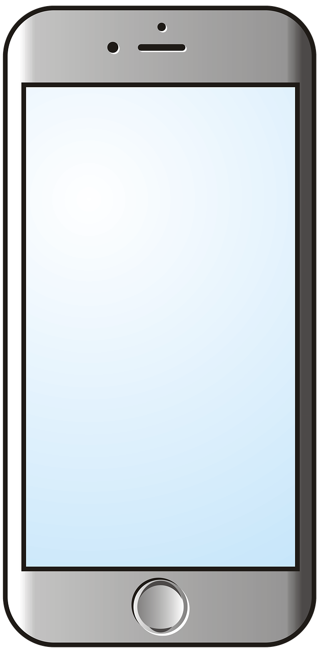 a silver cell phone with a blank screen, a cartoon, by Andrei Kolkoutine, deviantart, minimalism, black border, sunny weather, mirroring, line art