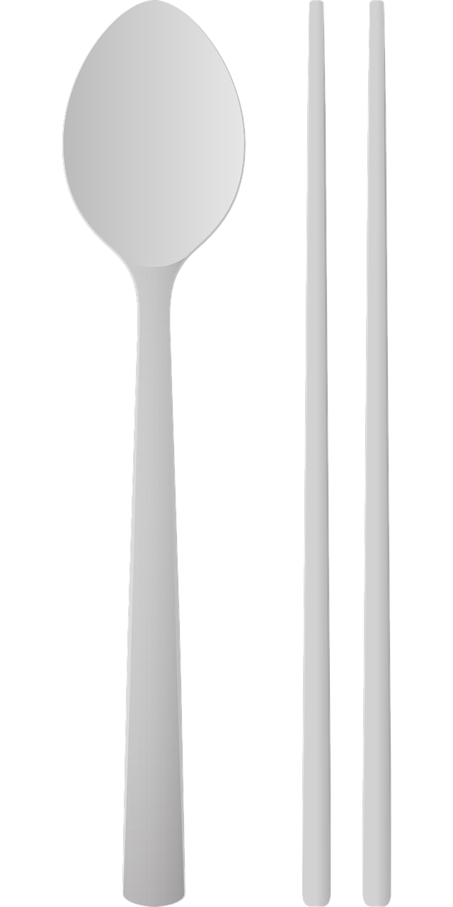 a fork, spoon and spoon rest next to each other, a digital rendering, inspired by Slava Raškaj, deviantart, minimalism, tall thin, vodka, server, white metal