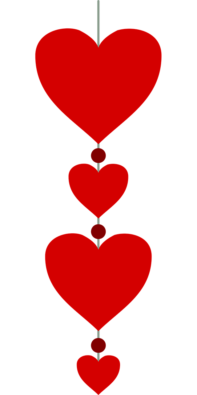 a bunch of red hearts hanging from a string, a screenshot, inspired by János Valentiny, sōsaku hanga, imvu, - h 1 0 2 4, pendant, bottom view