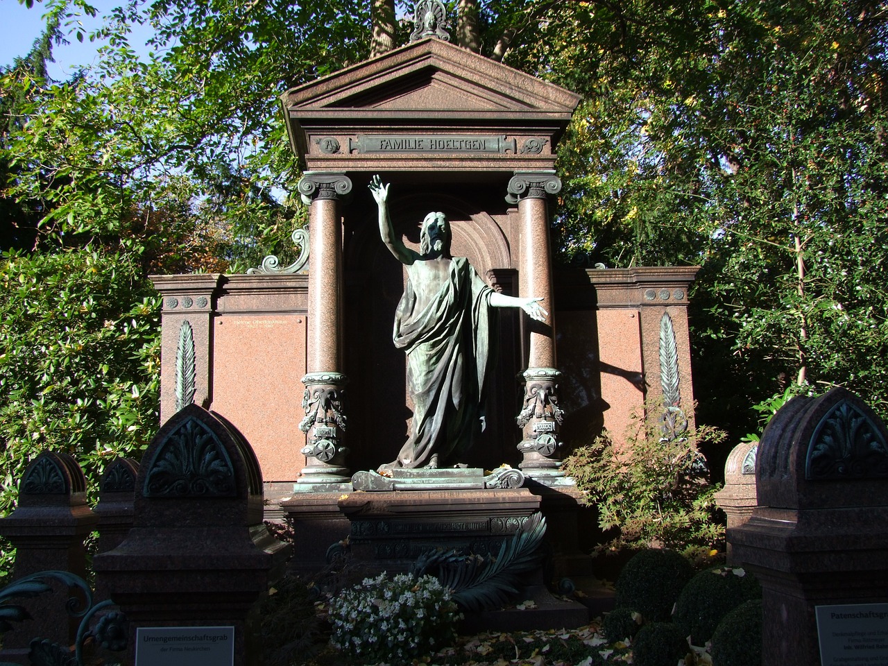 a statue of a woman holding a sword in a cemetery, by Friedrich Gauermann, flickr, rising from a crypt, kreuzberg, caspar david, triumphant
