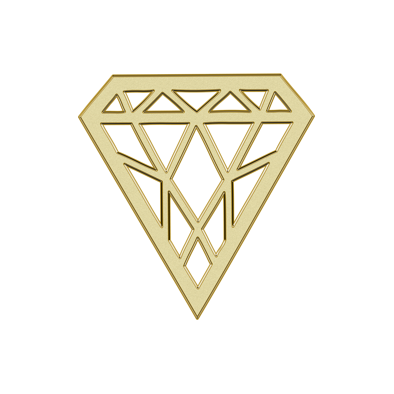 a gold diamond on a black background, inspired by Wilhelm Trübner, wooden jewerly, diamond plated superhero, tiffany style, lapel