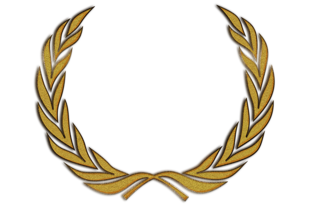 a gold laurel wreath on a black background, a screenshot, inspired by Master of the Embroidered Foliage, hurufiyya, high picture quality, car, high definition screenshot, neck