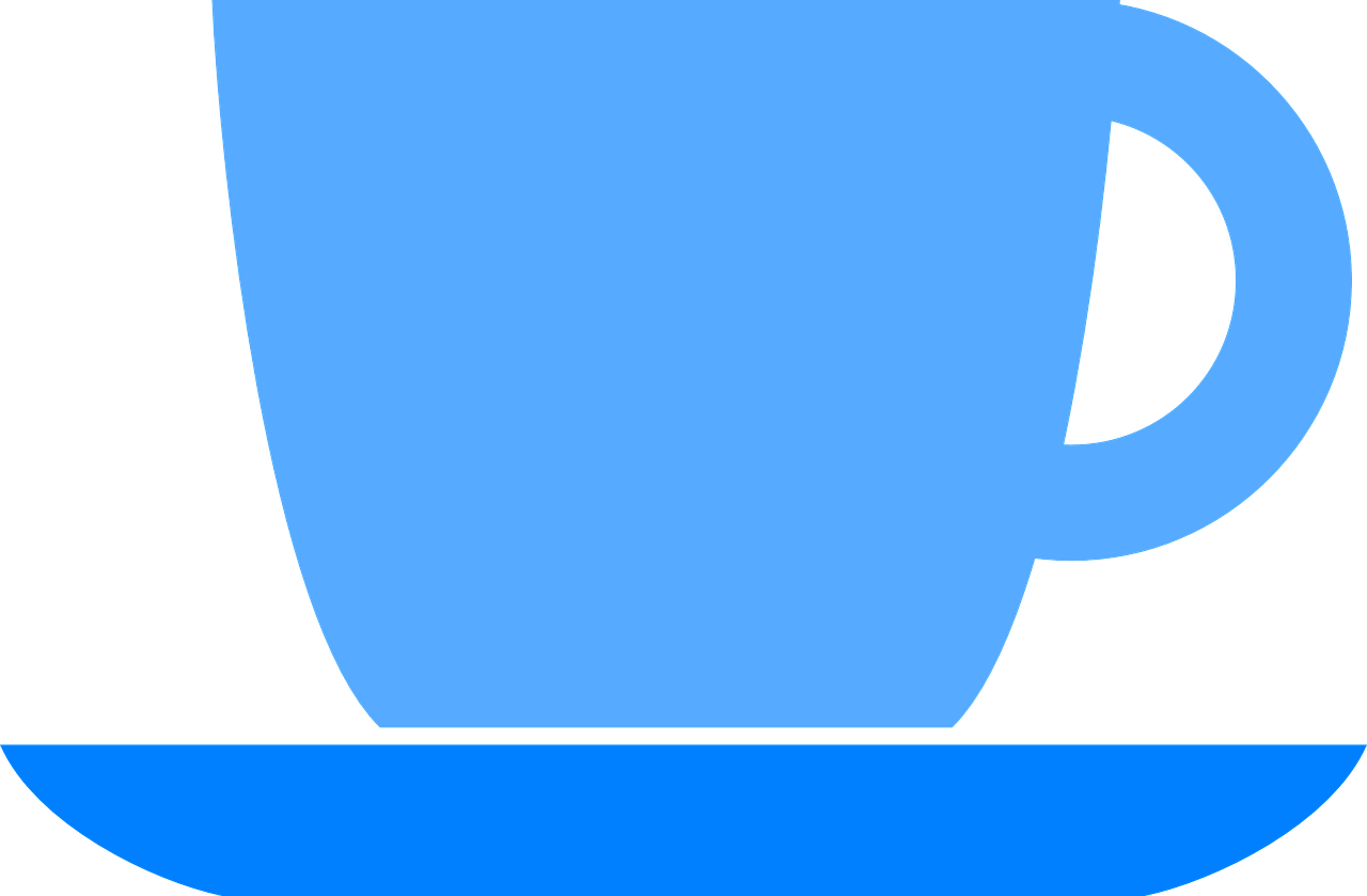 a blue coffee cup sitting on top of a blue plate, inspired by Patrick Caulfield, reddit, computer art, banner, headshot profile picture, sanic, blue and black color scheme