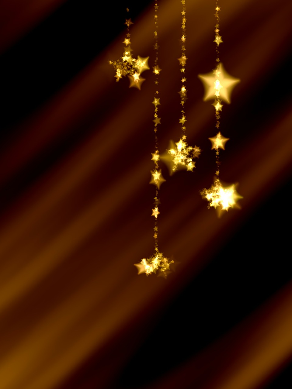 a group of stars hanging from a string, a digital rendering, by David Burton-Richardson, flickr, digital art, golden dappled dynamic lighting, christmas night, amber jewels, closeup photo