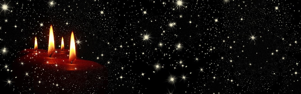 a lit candle with stars in the background, a stipple, pixabay, light and space, black sky full of stars, background image, white tights covered in stars, ((space nebula background))