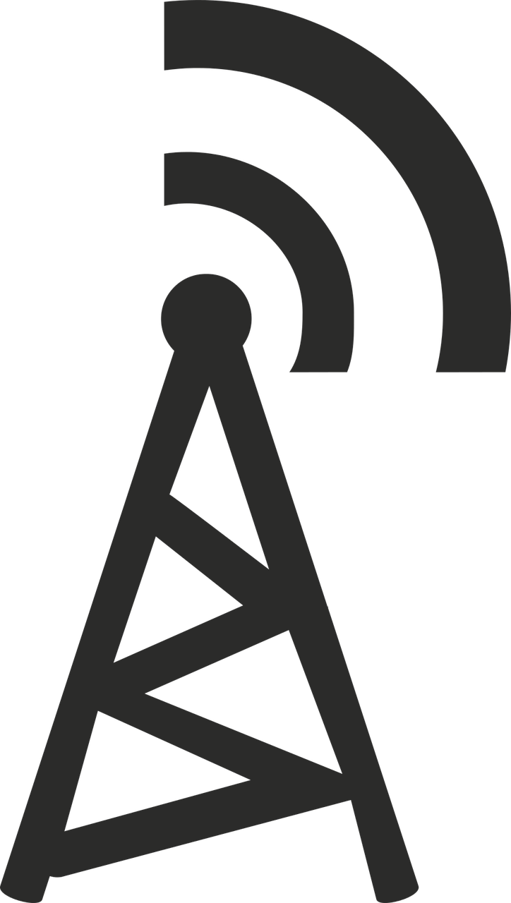 a radio tower with an antenna on top, a cartoon, happening, black theme, corporate phone app icon, wikimedia commons, petrol