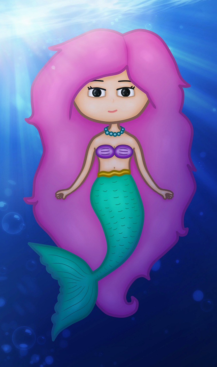 a drawing of a mermaid with pink hair, deviantart contest winner, cartoon artstyle, sprite 2 d, kids, liana