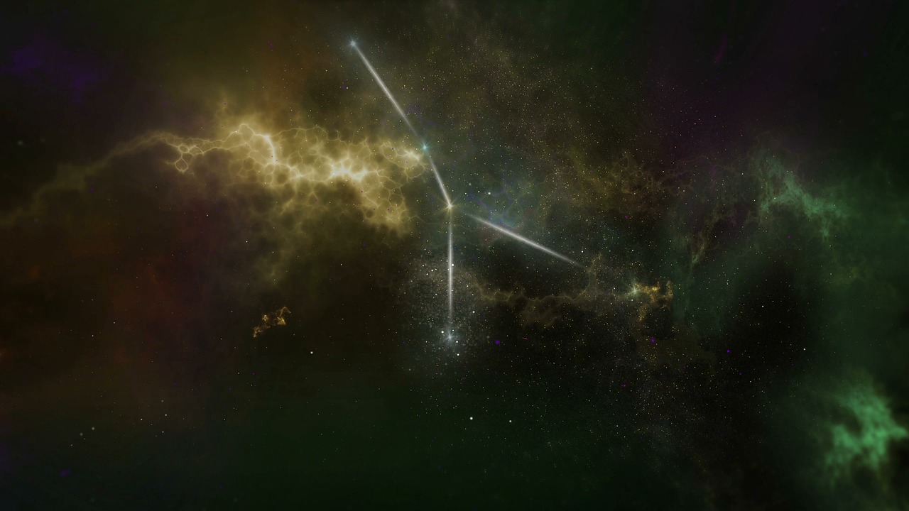 an image of a space station in the sky, space art, libra symbol, comet, realistic depiction, diagonal spell vfx