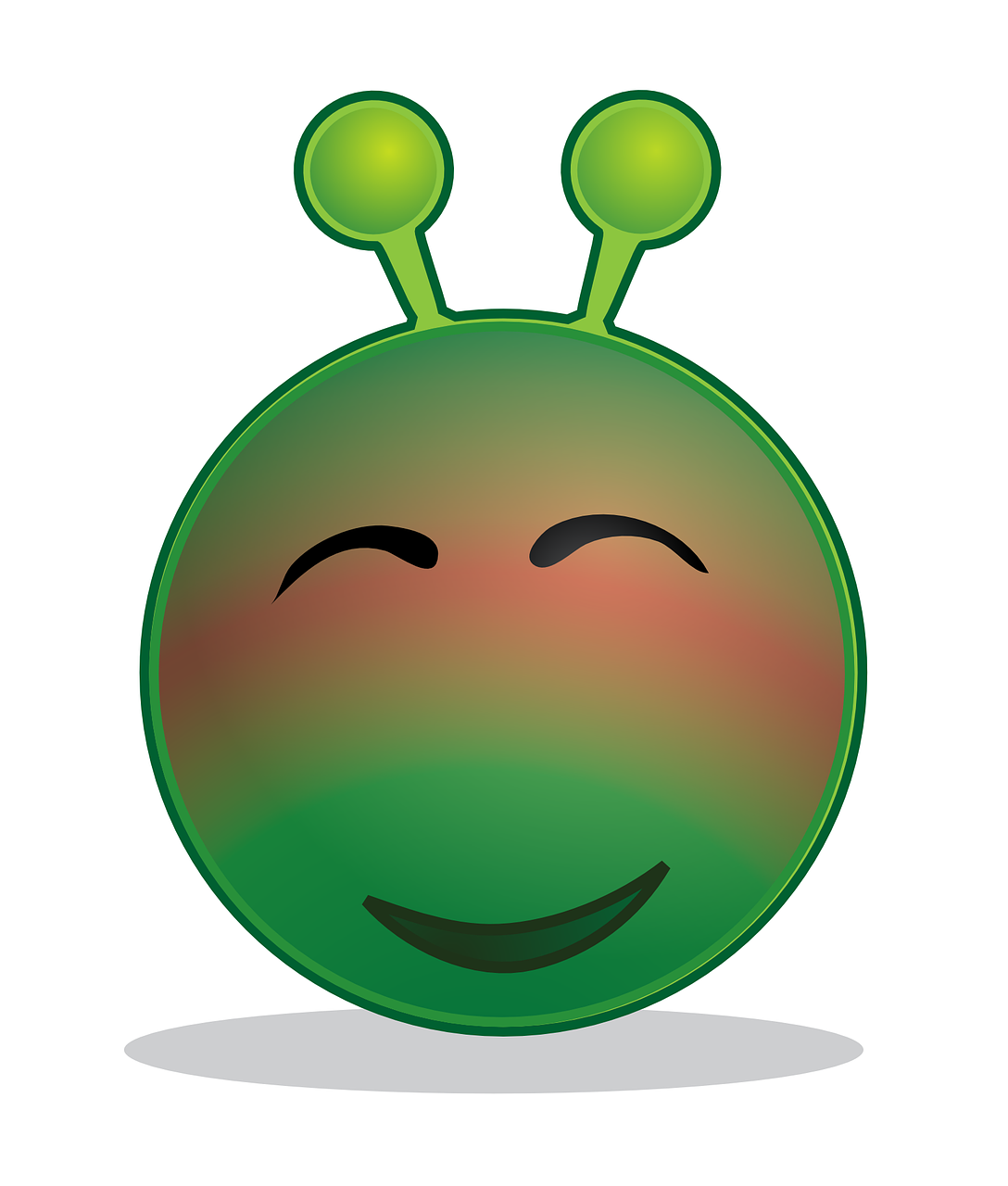 a close up of a smiley face on a white background, an illustration of, mingei, space insect android, wikihow illustration