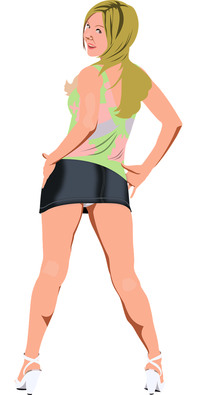 a woman in a green shirt and black shorts, a digital rendering, by mckadesinsanity, trending on deviantart, wearing a tanktop and skirt, ( highly detailed figure ), betty cooper, sporty