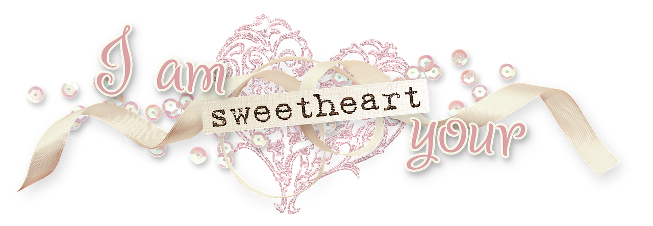 a picture of a heart with a ribbon around it, a digital rendering, by Juliette Wytsman, sweet and innocent, me and you, header with logo, glittering