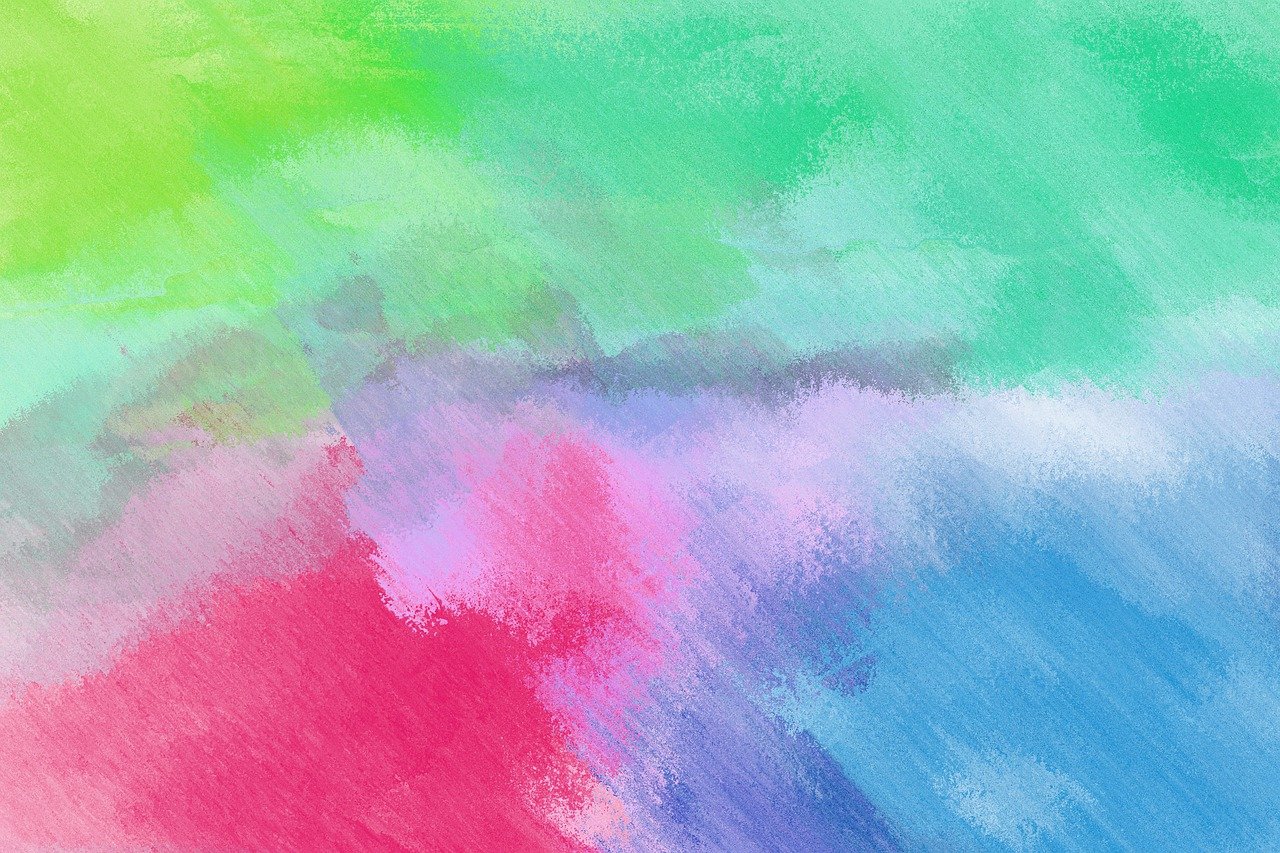 a close up of a colorful painting on a piece of paper, a digital painting, rough color pencil illustration, pink and blue and green mist, background image, colorful palette illustration