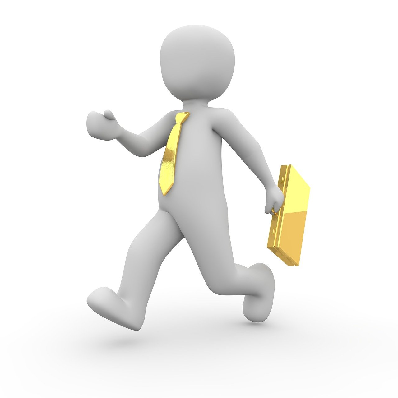 a man in a tie is running with a briefcase, by David Burton-Richardson, trending on pixabay, figuration libre, holding gold, documents, solidworks, stock photo