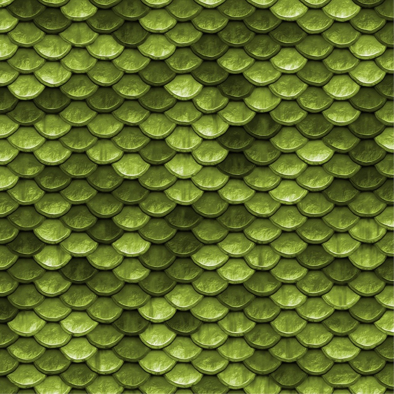 a close up of a green fish scale pattern, a digital rendering, roofing tiles texture, vest, serpent, sharp high detail illustration